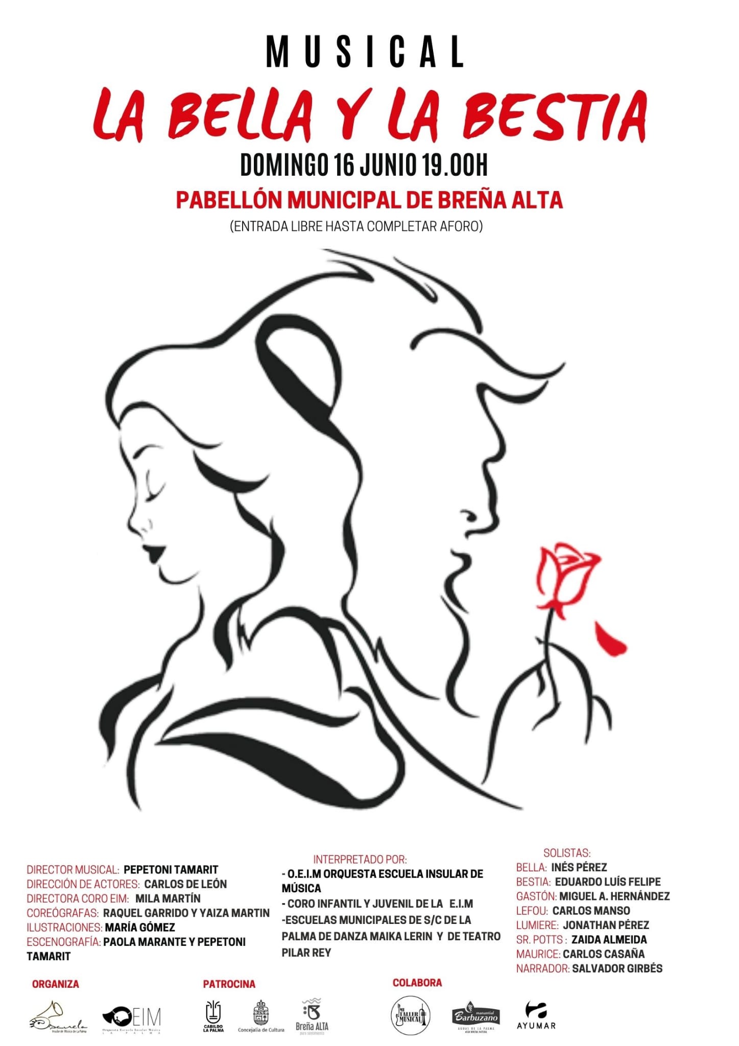 La Escuela Insular de Música de La Palma presenta el musical "La bella y la bestia"