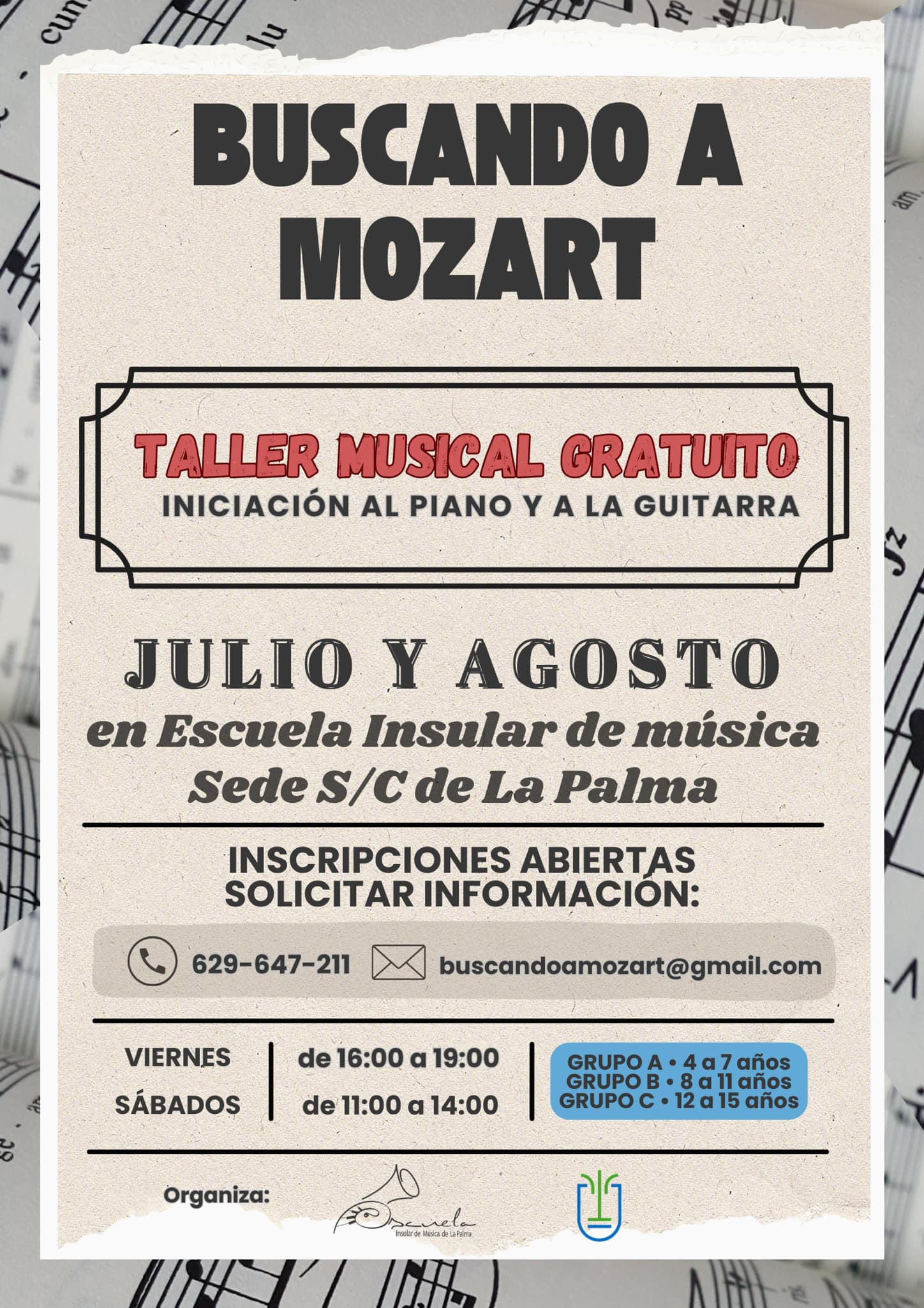 "Buscando a Mozart": Taller musical gratuito